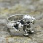 S925 Sterling Silver rock personality domineering skull pin punk fashion ring, Chrome Hearts ring