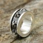 Chrome Hearts S925 Sterling Silver Cross flowers can turn rings, men and women, retro rock ring