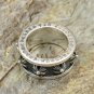 Chrome Hearts S925 Sterling Silver Cross flowers can turn rings, men and women, retro rock ring