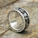 Chrome Hearts S925 Sterling Silver Cross flowers can turn rings, men and women, rock ring