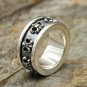 Chrome Hearts S925 Sterling Silver Cross flowers can turn rings, men and women, rock ring