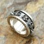 Chrome Hearts S925 Sterling Silver Cross flowers can turn rings, men and women, rock ring