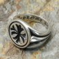 Chrome Hearts S925 Sterling Silver Retro creative cross army flower ring, , retro rock rings.