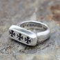 Chrome Hearts S925 Sterling Silver Retro creative cross army flower ring, personalities rings.