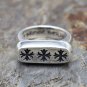 Chrome Hearts S925 Sterling Silver Retro creative cross army flower ring, personalities rings.