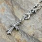 Chrome Hearts Necklace S925 Sterling Silver zircon Cross rock Necklace-Choke Chain