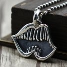 S925 Sterling Silver Hip hop punk style lip shaped teeth Pendant-Chrome Hearts Silver jewelry