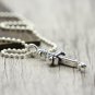 S925 Sterling Silver Hip-hop rock style vine flower Cross Pendant-Chrome Hearts Silver jewelry