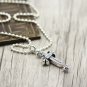 S925 Sterling Silver Hip-hop rock style vine flower Cross Pendant-Chrome Hearts Silver jewelry