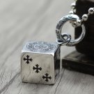 S925 Sterling Silver Cross anchor, multi element square dice pendant-Chrome Hearts Silver jewelry