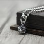S925 Sterling Silver Retro Punk style Cross Diamond rhombus Pendant Pyramid Plus Ball Pendant