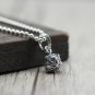 S925 Sterling Silver Retro Punk style Cross Diamond rhombus Pendant Pyramid Plus Ball Pendant