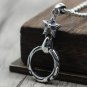 S925 Sterling Silver Retro Punk style Six angle star ring hanging glasses Pendant