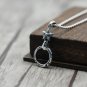 S925 Sterling Silver Retro Punk style Six angle star ring hanging glasses Pendant