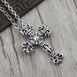 Chrome Hearts Silver jewelry-S925 Sterling Silver Retro Punk style personality Flame Cross Pendant