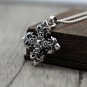 Chrome Hearts Silver jewelry-S925 Sterling Silver Retro Punk style Flame Crusader Flower Pendant