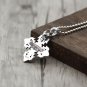 Chrome Hearts Silver jewelry-S925 Sterling Silver Retro Punk style Flame Crusader Flower Pendant
