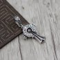Chrome Hearts Pendant-S925 Sterling Silver Handmade horseshoe print Cross Pendant