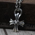 Chrome Hearts Pendant-S925 Sterling Silver Hand made double-layer cross Flower Pendant