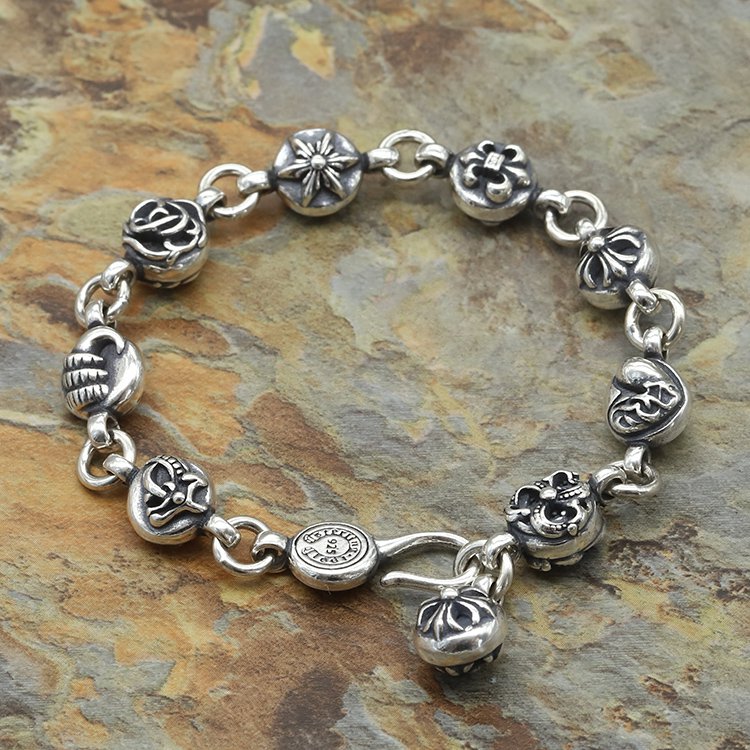 Chrome Hearts Bracelet-S925 Sterling Silver Hand made multi element Bracelet