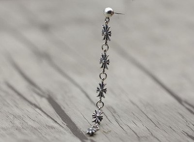 Chrome Hearts Five TINY E Cross Earring S925 Sterling Silver Earring jewellery