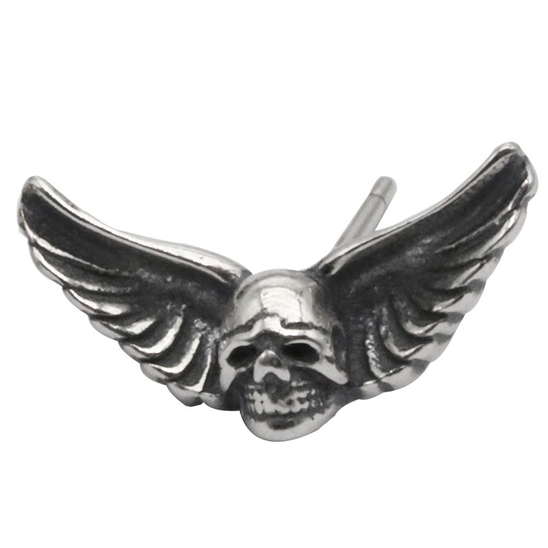 Chrome Hearts Devil skull wings Earring S925 Sterling Silver Earring - Handmade jewellery