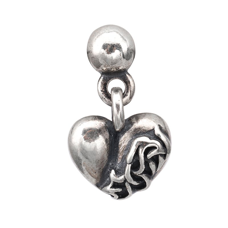 Chrome Hearts Retro Heart Pendant Earring S925 Sterling Silver Earring 