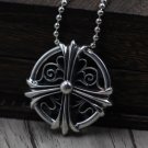 Chrome Hearts Hollowed cross flower Pendant（Small)-S925 Sterling Silver ring rock punk Pendant
