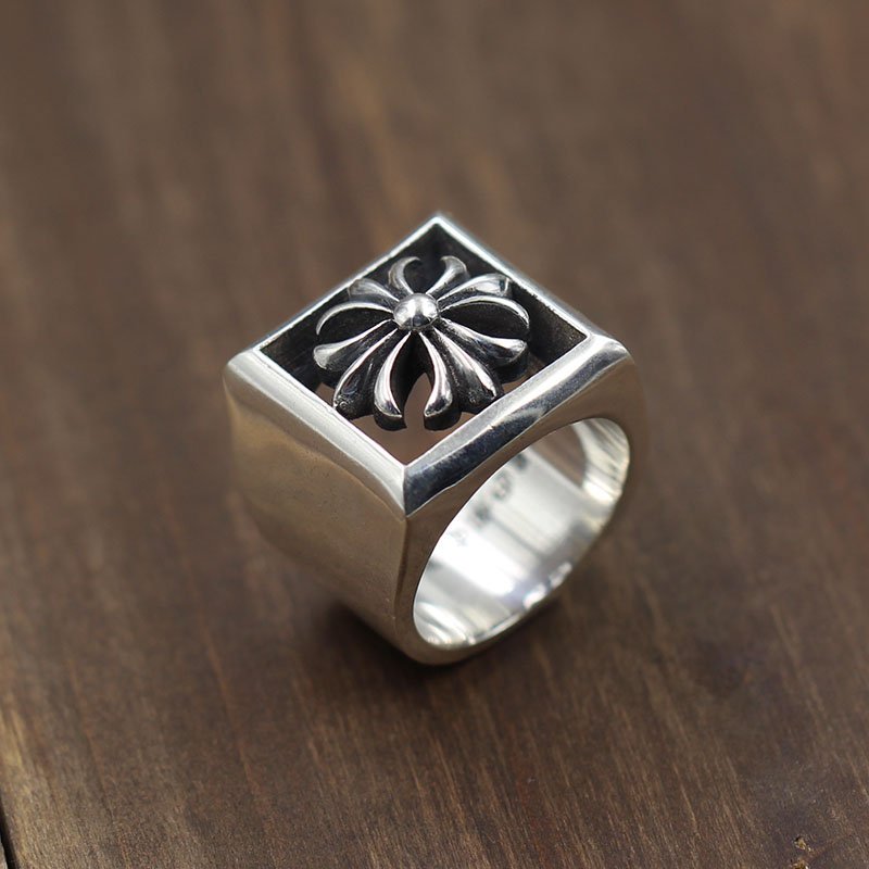 Chrome Hearts Hollow cross ring Ring S925 Sterling Silver sweethearts ring