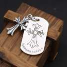 Chrome Hearts Cross Dog Tag Pendant-S925 Sterling Silver Retro rock punk Pendant
