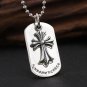 Chrome Hearts Cross Dog Tag Pendant-S925 Sterling Silver Retro rock punk Pendant