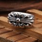 Chrome Hearts ring S925 Sterling Silver Cross flower ring, lovers Cross rock ring