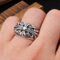Chrome Hearts ring S925 Sterling Silver Cross flower ring, lovers Cross rock ring