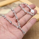 Chrome Hearts Phoenix tail feather and wave Necklace S925 Sterling Silver Cross rock Necklace