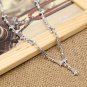 Chrome Hearts Phoenix tail feather and wave Necklace S925 Sterling Silver Cross rock Necklace