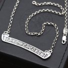 Chrome Hearts scroll logo Necklace S925 Sterling Silver Cross rock Necklace