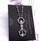 Chrome Hearts Cross Flame Pendant Necklace S925 Sterling Silver Cross rock Necklace
