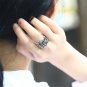Chrome Hearts cemetery crosses ring S925 Sterling Silver ring Cross Tombstone rock ring Punk ring