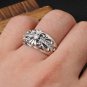 Chrome Hearts Floral cross ring with Zircon S925 Sterling Silver flower lovers rock ring