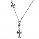 Chrome Hearts Necklace S925 Sterling Silver Personality fashion Cross Pendant sweater chain