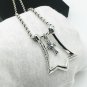 Chrome Hearts flower-de-luce Pendant Necklace S925 Sterling Silver Cross rock Necklace