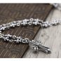 Chrome Hearts Cross Pendant Necklace S925 Sterling Silver Mosaic zircon Cross rock Necklace