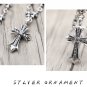 Chrome Hearts Cross Pendant Necklace S925 Sterling Silver Mosaic zircon Cross rock Necklace
