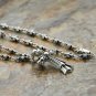 Chrome Hearts Double Cross Pendant Necklace S925 Sterling Silver Cross rock Necklace