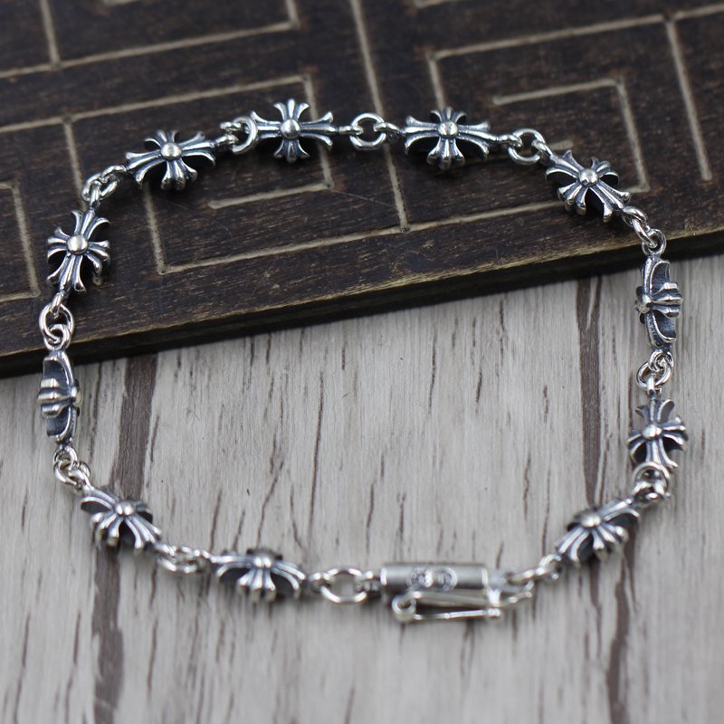 Chrome Hearts Cross Bracelet S925 Sterling Silver Handmade retro Bracelet