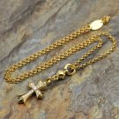 Chrome Hearts Cross Pendant Necklace S925 Sterling Silver Gold plated 22K Cross rock Necklace