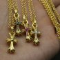 Chrome Hearts Cross Pendant lovers Necklace S925 Sterling Silver Gold plated 24K Cross rock Necklace