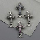 Chrome Hearts Double Cross Pendant S925 Sterling Silver Retro  cross rock punk Handmade Pendant