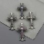 Chrome Hearts Double Cross Pendant S925 Sterling Silver Retro  cross rock punk Handmade Pendant