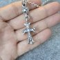 Chrome Hearts Cross Pendant S925 Sterling Silver Retro  cross rock punk Handmade zircon Pendant